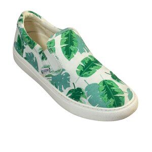 J.Crew Womens Tropical Leaf Print Canvas Slip-On Sneakers